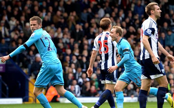 Christian Eriksen West Bromwich Albion Tottenham Hotspur English Premier League 04122014