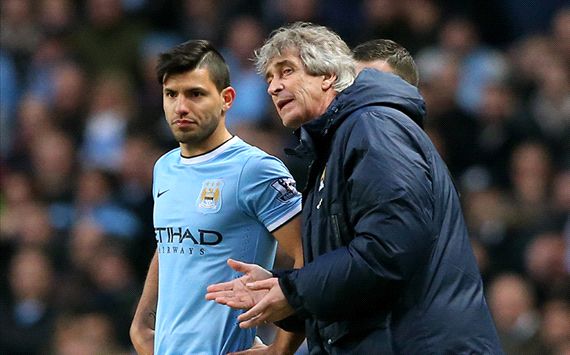 Manuel Pellegrini Sergio Aguero Manchester City Cardiff City English Premier League 01182014