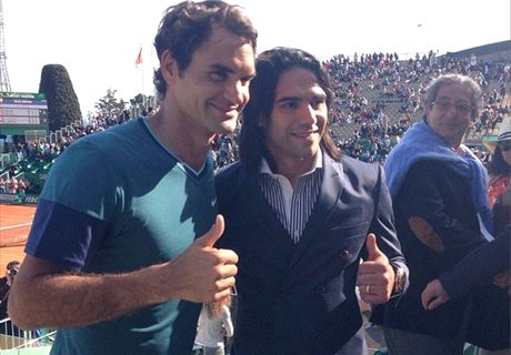 Radamel Falcao presume de glamour junto a Roger Federer