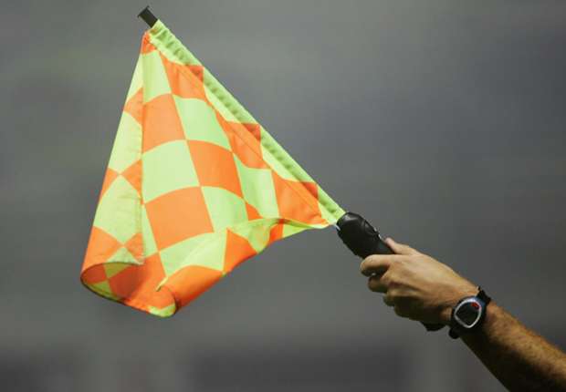 Referee Ishaku Dodo slumped while jogging