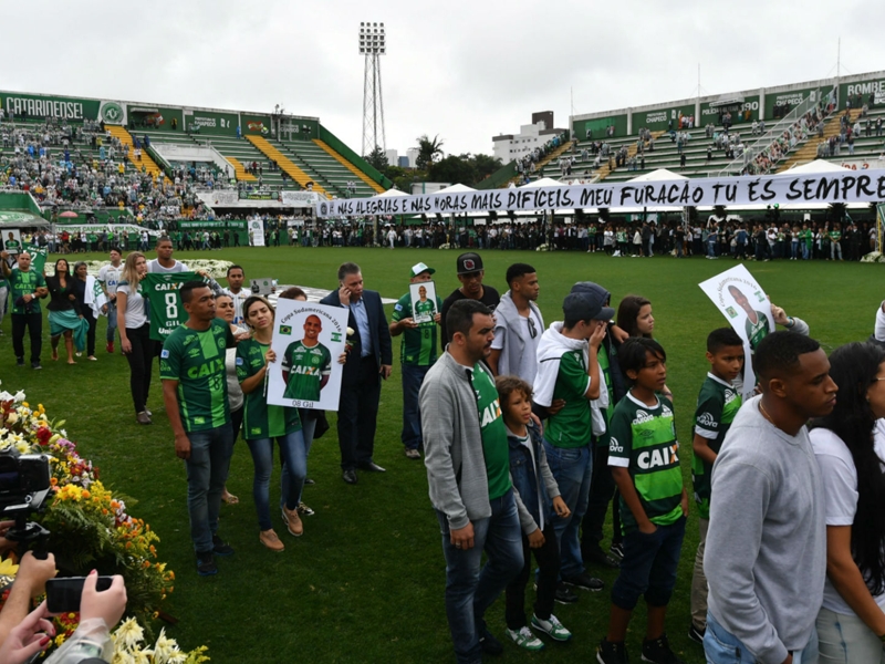 Tributes paid at Arena Conda memorial after Chapecoense tragedy