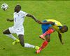 Sakho defends elbow on Minda during World Cup match