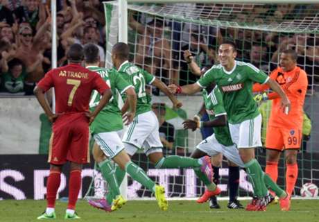 Résumé de match, Saint-Etienne-Karabukspor (1-0 a.p.t.b. 4-3)