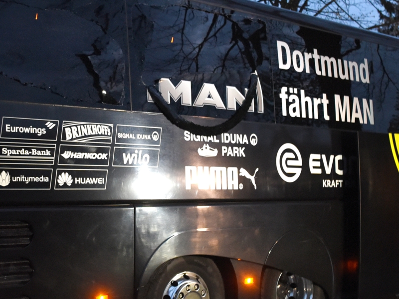 Borussia Dortmund's game with Monaco called off after explosion hits team bus