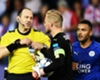 Schmeichel smoulders after Leicester hit by Atletico penalty