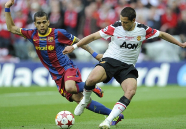 Chicharito perdió una final de Champions League ante Barcelona.
