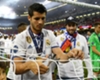 Alvaro Morata cuts the net after the 2017 Champions League final