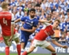 Diego Costa takes a shot in the FA Cup final Diego Costa takes a shot in the FA Cup final