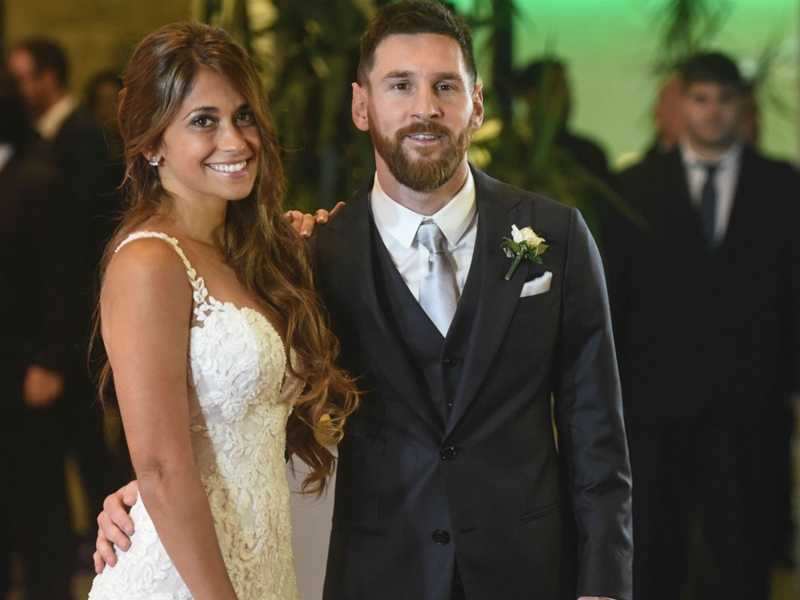 Neymar and Dani Alves celebrate Messi's wedding