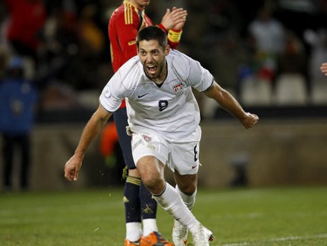USA ace Clint Dempsey puts European Champions Spain out of the Confederations Cup with his strike in a 2-0 win in the semi-final
