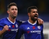 Gary Cahill and Diego Costa celebrate the Spain striker scoring for Chelsea