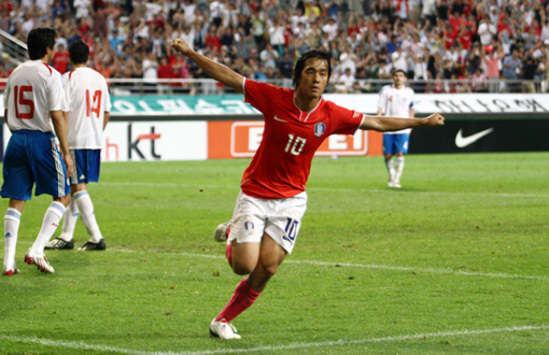 Park Chu-Young, Korea vs Australia (Goal.com)