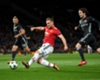 Luke Shaw shoots in Manchester United's win over CSKA Moscow