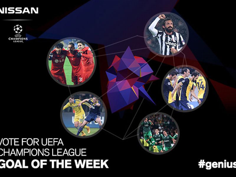 Pirlo, Koke, Son, Ibraimi or Jefferson? Pick the UEFA Champions League Goal of the Week!