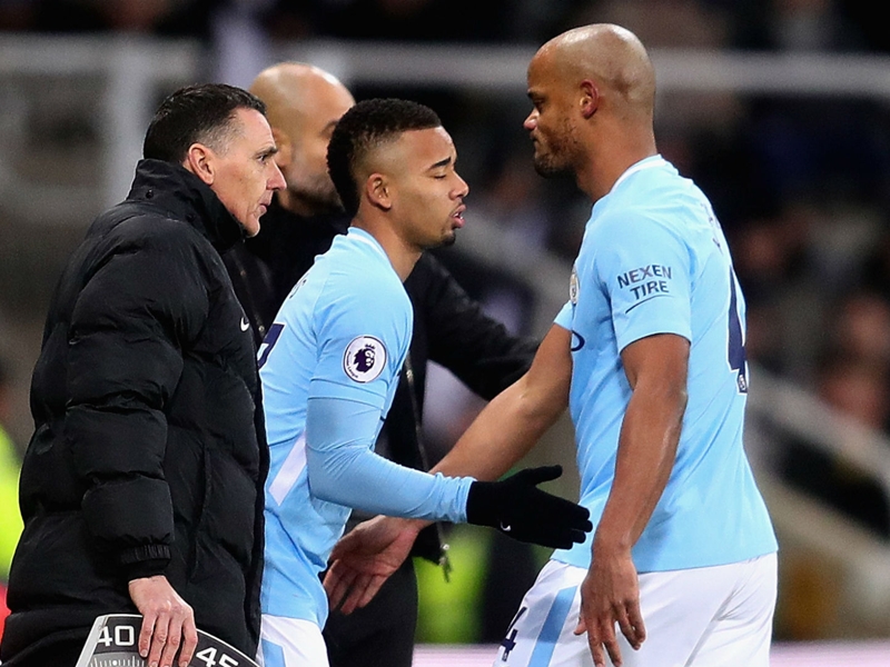 Vincent Kompany limps off against Newcastle