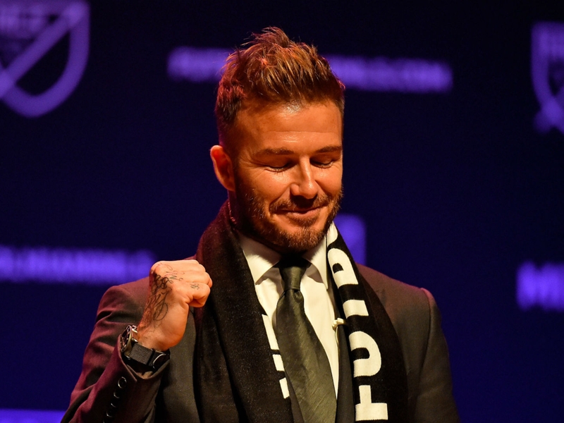 Beckham visits England Women's squad at SheBelieves Cup