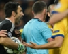 Gianluigi Buffon argues with Michael Oliver Gianluigi Buffon argues with Michael Oliver