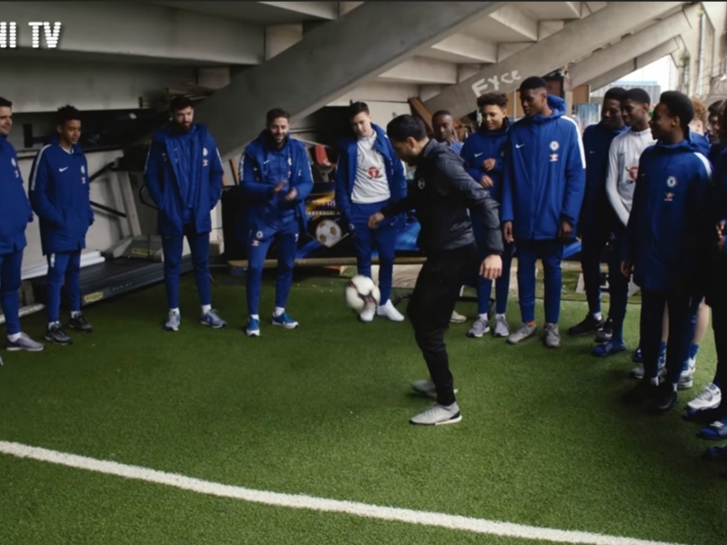 VIDEO: Touzani takes on Chelsea Academy's young hopefuls