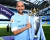 Manchester City manager Pep Guardiola with the Premier League trophy.