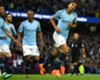 Manchester City players celebrate against Brighton