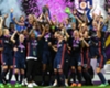 Lyon Women celebrate winning the Champions League
