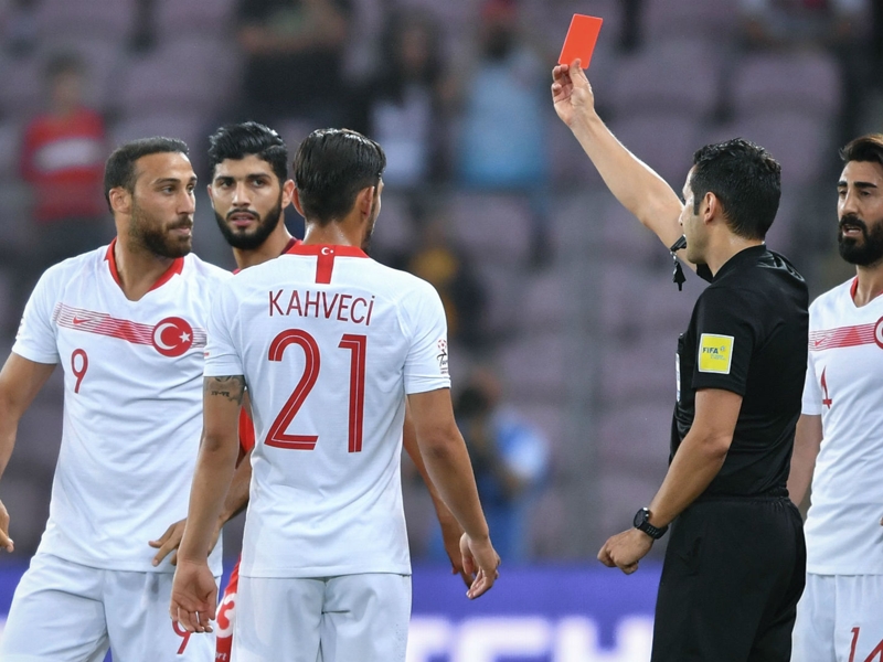 Everton's Tosun sent off for Turkey after supporters attack his father