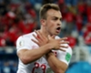 Xherdan Shaqiri celebrates for Switzerland Xherdan Shaqiri celebrates for Switzerland