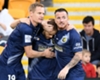 Connor Pain leads Central Coast Mariners celebrations against Brisbane Roar Connor Pain leads Central Coast Mariners celebrations against Brisbane Roar
