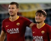 Edin Dzeko celebrates with Roma team-mate Cengiz Under Edin Dzeko celebrates with Roma team-mate Cengiz Under