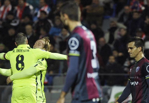 Huesca 0-4 Barcelona: Iniesta and Rakitic inspire emphatic first-leg win