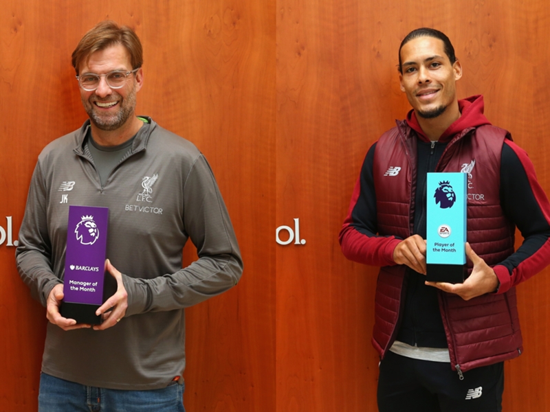 Liverpool - Virgil Van Dijk et Jürgen Klopp élus joueur et entraîneur du mois de décembre en Premier League