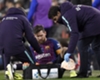 Lionel Messi receives treatment