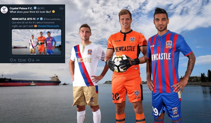 Crystal Palace trolls A-League side Newcastle Jets after kit release copy Crystal Palace trolls A-League side Newcastle Jets after kit release copy