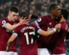 West Ham celebrate Javier Hernandez's goal