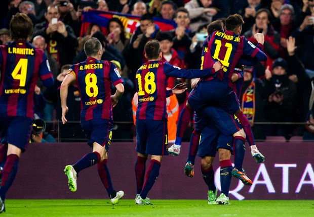 Barcelona 3-1 Atletico Madrid: Neymar, Suarez and Messi see off tough-tackling champions