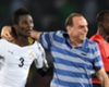 Ghana captain Asamoah Gyan and coach Avram Grant