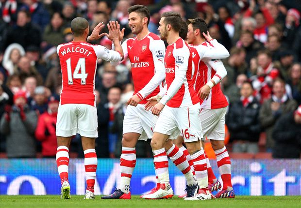 Arsenal 5-0 Aston Villa: Ozil & Walcott on target as Gunners cruise